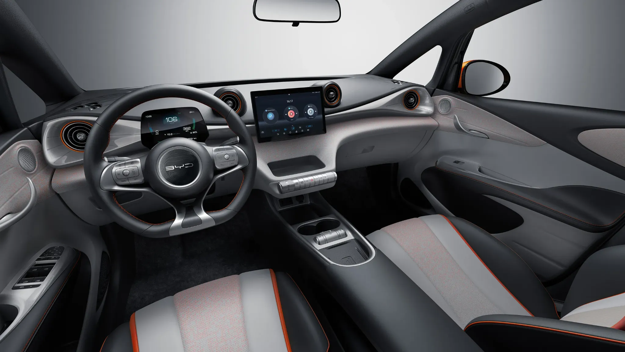 Interior do BYD Dolphin Mini